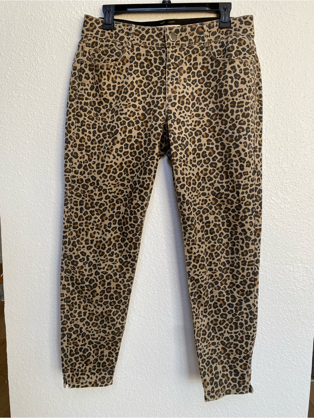 Knox Rose Leopard Cropped Mid-rise Ankle Pant, Tan & Black - Size 12